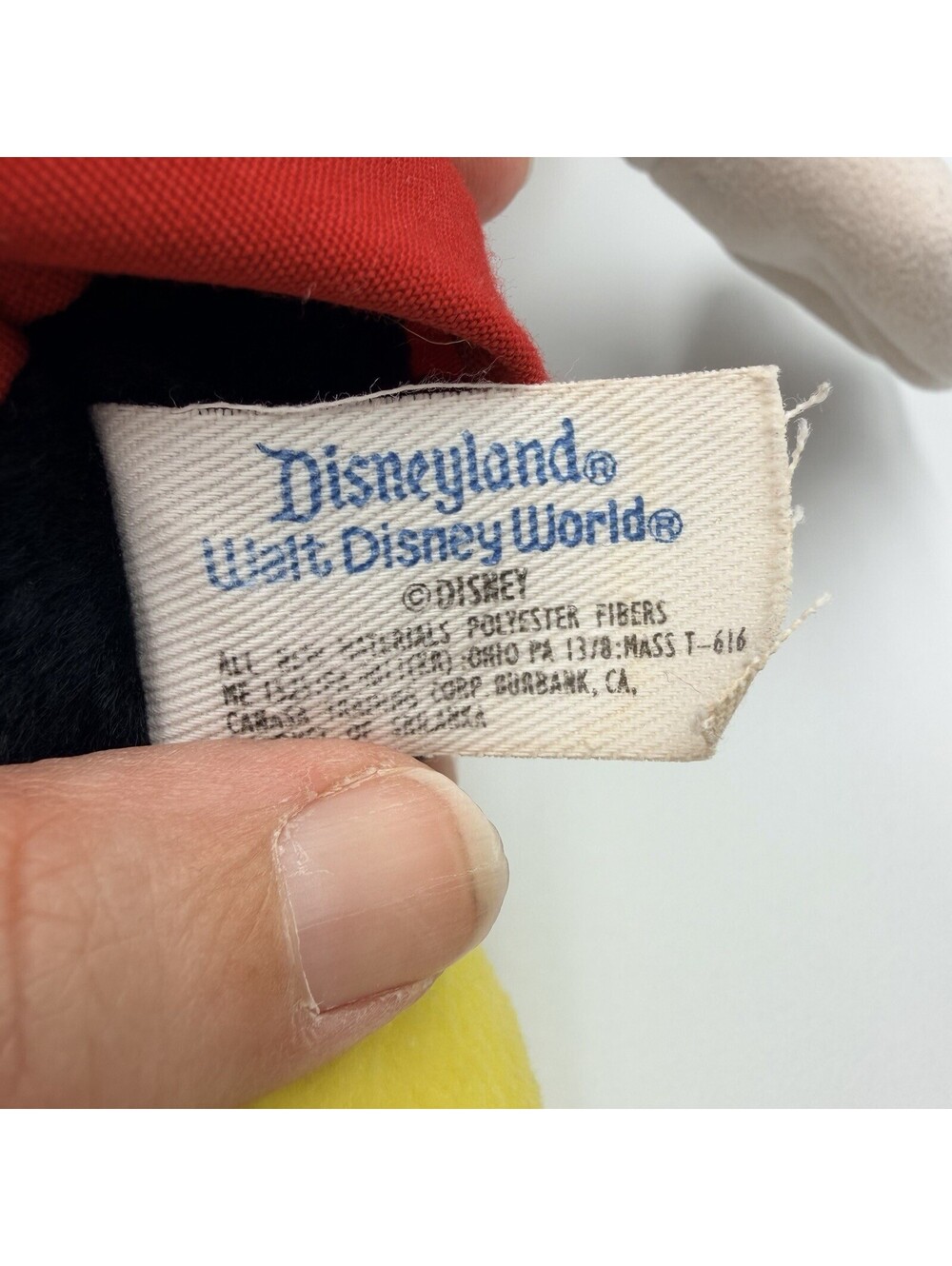 Vintage Disney Parks Mickey Mouse Plush Stuffed Animal Plastic Eyes Shorts 12" - Picture 7 of 7